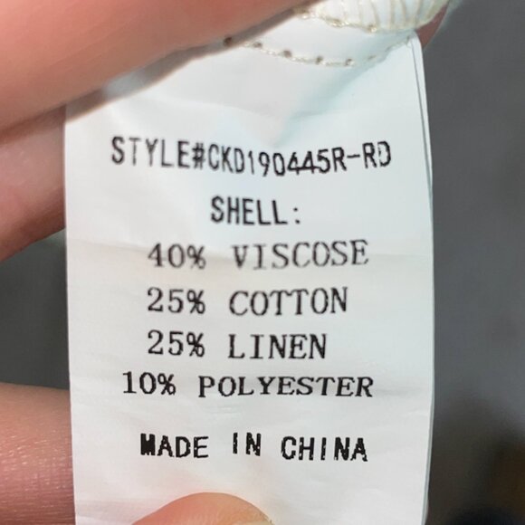 Melloday Linen Blend Dress - Cream - Size Small - Picture 9 of 9